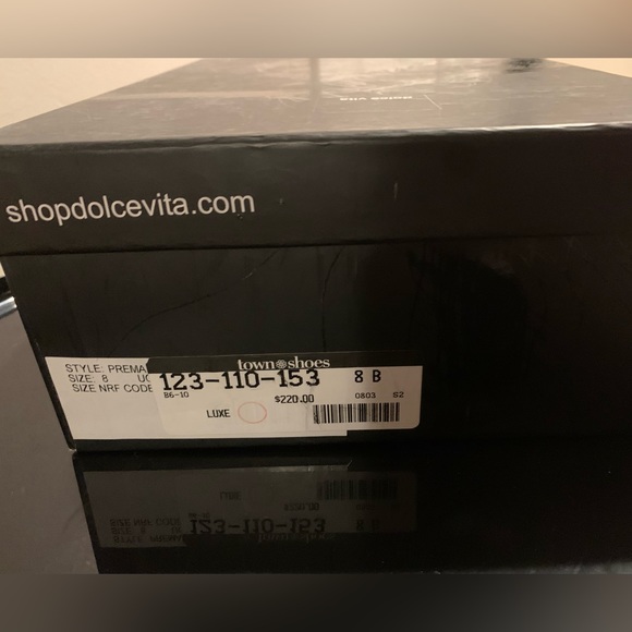 Dolce Vita Prema Platform Peep Toe Wedges Black Leather Size 8B - Picture 8 of 10